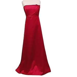 After Six Strapless "Claret" Satin Empire Waist Gown- Sz. 14